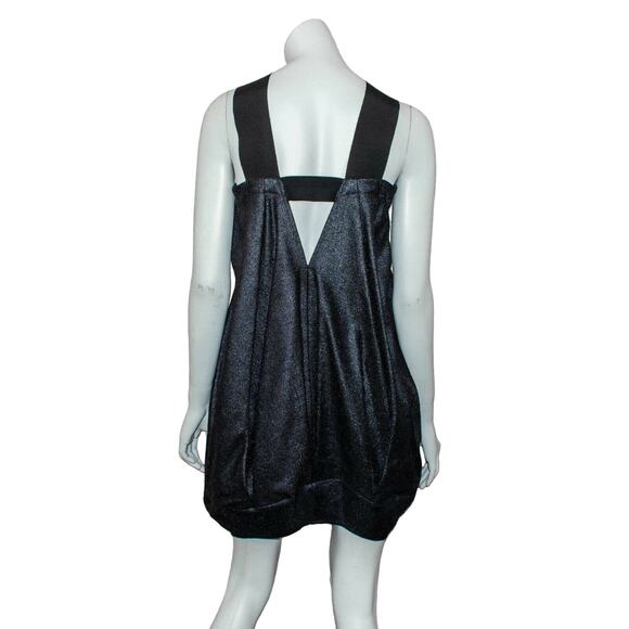 ZERO Maria Cornejo the Bubble Dress Blue Metallic wool Blend Women's Size 2 - Picture 4 of 7